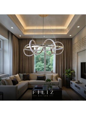Filiz Avize Modern LED Küre Sarkıt Salon Avizesi Tavan Lambası