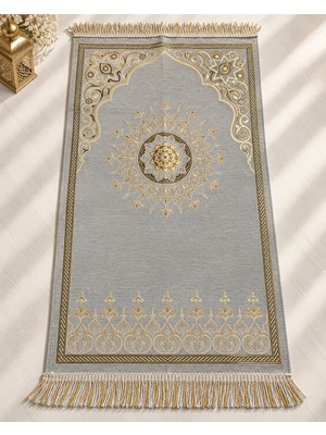 Bilenler Kadife Astarlı Seccade Mihrap Yıldızı Desenli 70X115 cm Yumuşak Dokulu Lüks Namazlık ve Hediyelik Seccade