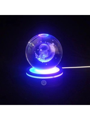 Pileli Store Renk Değiştiren Yeni Nesil USB Li Dönen Cam Küre