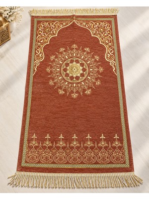 Bilenler Kadife Astarlı Seccade Mihrap Yıldızı Desenli 70X115 cm Yumuşak Dokulu Lüks Namazlık ve Hediyelik Seccade