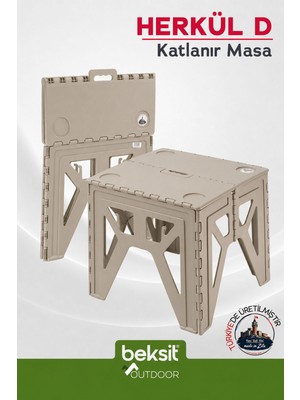 Beksit OUTDOOR Herkül D Katlanır Masa (Bej)