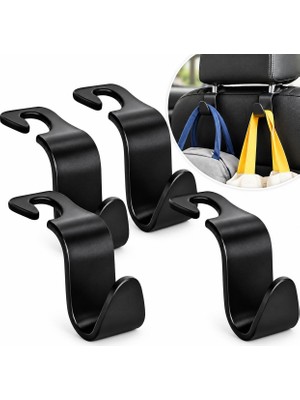 Jetfast 4 Adet Araba Koltuk Arkası Kancaları Çok Fonksiyonlu Telefon Tutucu Araç Çanta Askısı