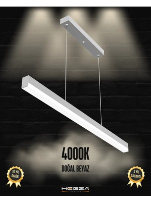 Hegza Lighting Magro 100CM (Gri Kasa, Günışığı) - Ledli Sarkıt Lineer Modern LED Avize, Salon, Mutfak, Masa Üstü Avize
