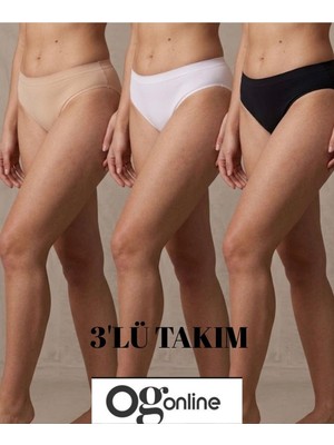 ogonline 3'lü Donamor Modal Kumaş Bikini Model Kadın Külot
