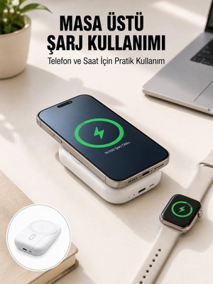 Genel Tedarik Akıllı Saat ve Telefon Uyumlu 4’ü 1 Arada Powerbank 10000 Mah Yeni Nesil