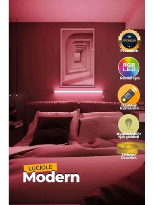 St. Morritz Çok Renkli LED Lambader Yapışkanlı 1 Metre Her Alana Uygun Uzaktan Kumandalı Wpembe Modlu