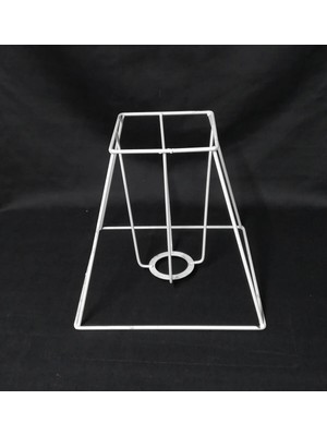 St. Morritz Konik Kare Abajur Teli Abajur Iskeleti Beyaz Boyalı Tel 20 cm