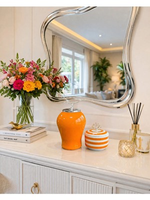 St. Morritz Dekoratif Obje Soft Sarı Şah Küp Mercan Zamaklı Klasik Zebra Obje Gümüş - Feray Home