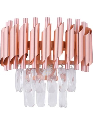 St. Morritz Palmira Prizma Kesim Kristal Taşlı Lüks Aplik - (Rose Gold)