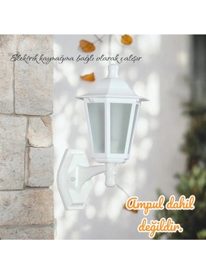 St. Morritz E27 Duy, Elektrikle Çalışır, Dekoratif Bahçe, Balkon, Teras, Kapı Giriş Apliği, Bahçe Duvar Armatürü