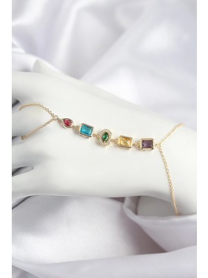 Pileli Store Pirinç Renkli Zirkon Taşlı Model Gold Renk Şahmeran TJ-SN725