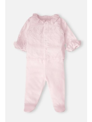 Bebetto Interlok Patikli Pijama Takımı 2li (Pretty Gırl) Pembe