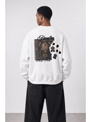 Respire Erkek Finalize Patch Detaylı Oversize Sweatshirt Ekru