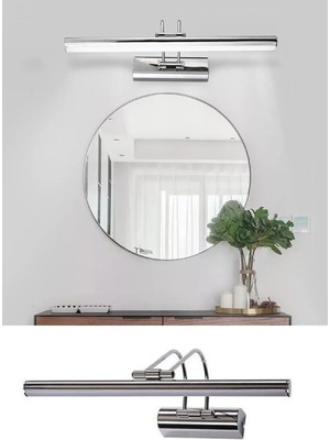 St. Morritz Banyo Aplik Duvar Ayna Resim Tablo Duvar Dekoratif Krom Aplik Aydınlatma Gün Işığı Sarı 35 cm