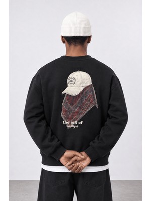 Respire Erkek The Art Of Patch Detaylı Oversize Sweatshirt Siyah