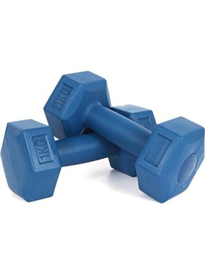St. Morritz Cmt-10 1kg Plastik Dambıl Set-Mavi