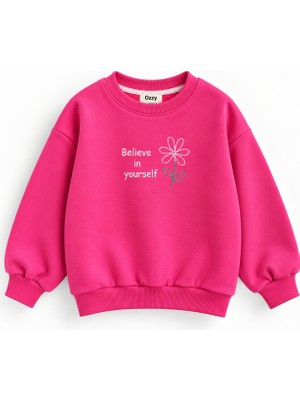 Ozzy Kids Kız Çocuk Arkası Çiçek Nakışlı Sweatshirt