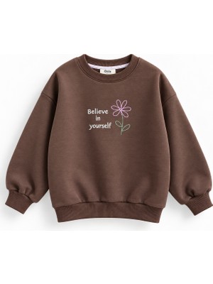 Ozzy Kids Kız Çocuk Arkası Çiçek Nakışlı Sweatshirt