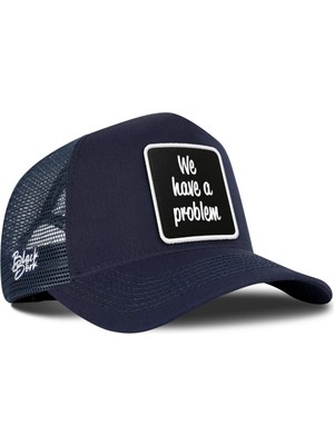 BlackBörk We Have A Problem Logolu Lacivert Trucker Şapka
