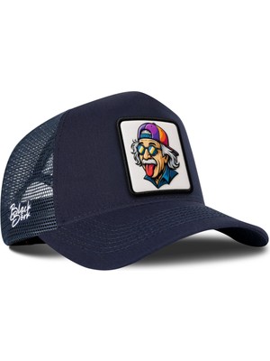 BlackBörk Einstein Logolu Lacivert Trucker Şapka