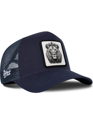 BlackBörk Aslan Logolu Lacivert Trucker Şapka