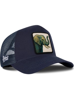 BlackBörk Fil Logolu Lacivert Trucker Şapka