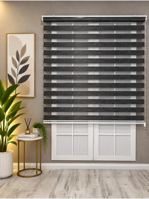 Perde Konağı Bambu Siyah Geçişli Zebra Perde | Özgün ve Modern Tasarım | Özel Ölçü