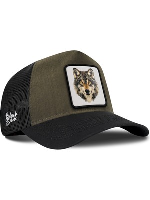 BlackBörk Kurt Logolu Cordura Siyah-Haki Trucker Şapka