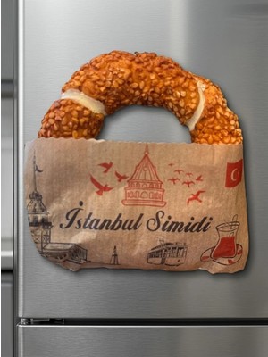Istanbul Hatırası Çıtır Simit Figürlü Magnet - Nostaljik Kese Kağıdı Detaylı 3D Buzdolabı Süsü & Hediyelik Obje