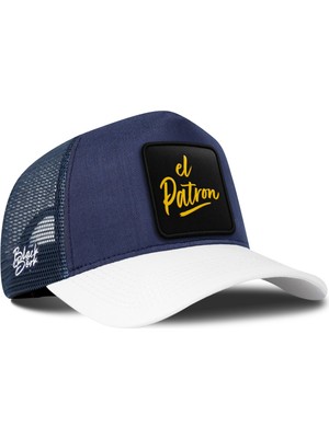 BlackBörk El Patron Logolu Cordura Beyaz-Lacivert Trucker Şapka