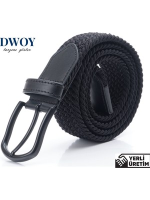 Dwoy Elastik Örgü Kemer Siyah