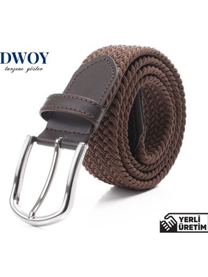 Dwoy Elastik Örgü Kemer Kahverengi