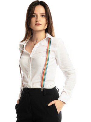 Dwoy 3 Klipsli Gökkuşağı Desenli Yetişkin Pantolon Askısı-1