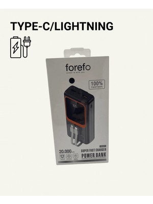 Genel Tedarik 20.000 Mah Taşınabilir Şarj Cihazı Dijital Göstergeli Kablolu Powerbank