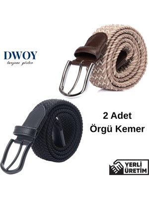 Dwoy Elastik Örgü Kemer 2'li Set