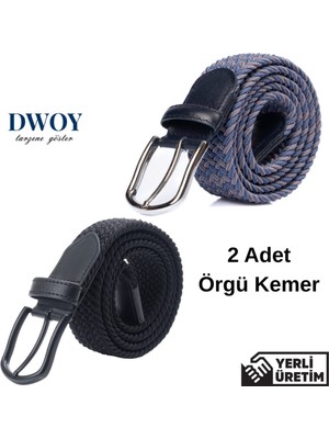 Dwoy Elastik Örgü Kemer 2'li Set