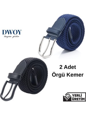 Dwoy Elastik Örgü Kemer 2'li Set