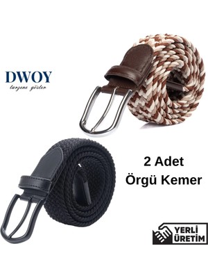 Dwoy Elastik Örgü Kemer 2'li Set