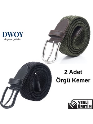 Dwoy Elastik Örgü Kemer 2'li Set