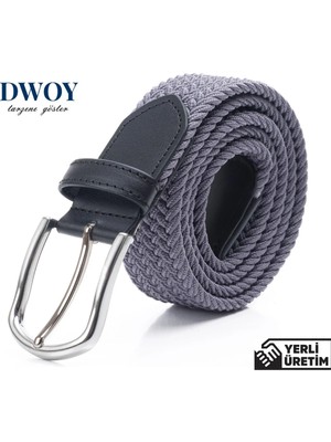 Dwoy Elastik Örgü Kemer Gri