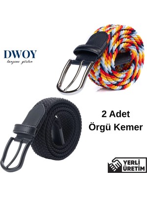 Dwoy Elastik Örgü Kemer 2'li Set