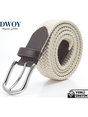 Dwoy Elastik Örgü Kemer Krem