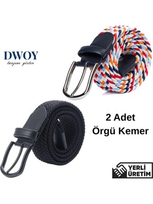 Dwoy Elastik Örgü Kemer 2'li Set
