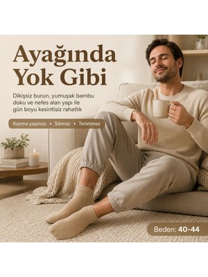 Çoraplar Burada Erkek Bambu Patik Çorap 4'lü 39-44 | Dikişsiz Burun Nefes Alan Yumuşak Çok Renkli