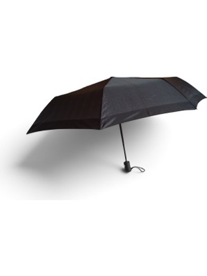 Elma Shop Tam Otomatik Şemsiye - Siyah Mini Kareli - Dayanıklı - Kırılmaya Karşı Yay Destekli - 100 cm Çap - Eva Su Geçirmez Yağmurluk Hediyeli