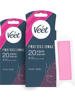 Veet Professional Yüze Özel Ağda Bandı Normal Ciltler (2 x 20 Adet), Ağda Bandı