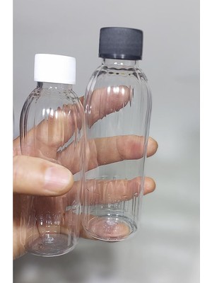 Wellline 150 cc Düz Model Pet Şişe - Beyaz Kapaklı - 150 ml Boş Pet Şişe (10 Adet) Desenli 86