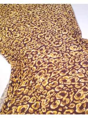 Kumaş Parça Hardal Kahve Ince Dökümlü Esnek Rayon Jarse Kumaş Elbiselik & Bluzluk 120X130CM