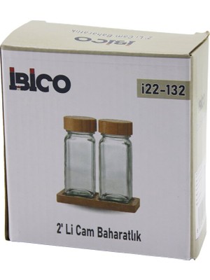 Store 2pcs Bambu Kapaklı Cam Tuzluk - Biberlik - Baharatlık 120ML
