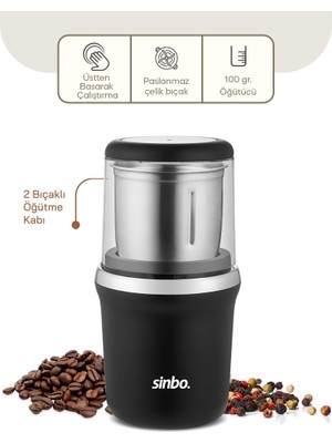 Store Krom Kenar Kahve - Baharat Öğütücü Çelik Bıçak - Ö.HAZNESİ=100GR 200W Bas Çalıştır Kapak=mika Pls SCM-2997